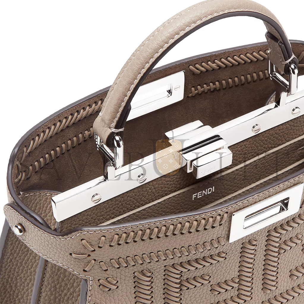 FENDI PEEKABOO ISEEU BROWN BRAIDED LEATHER BAG 8BN327ANX8F1C6L (33*25*13cm)